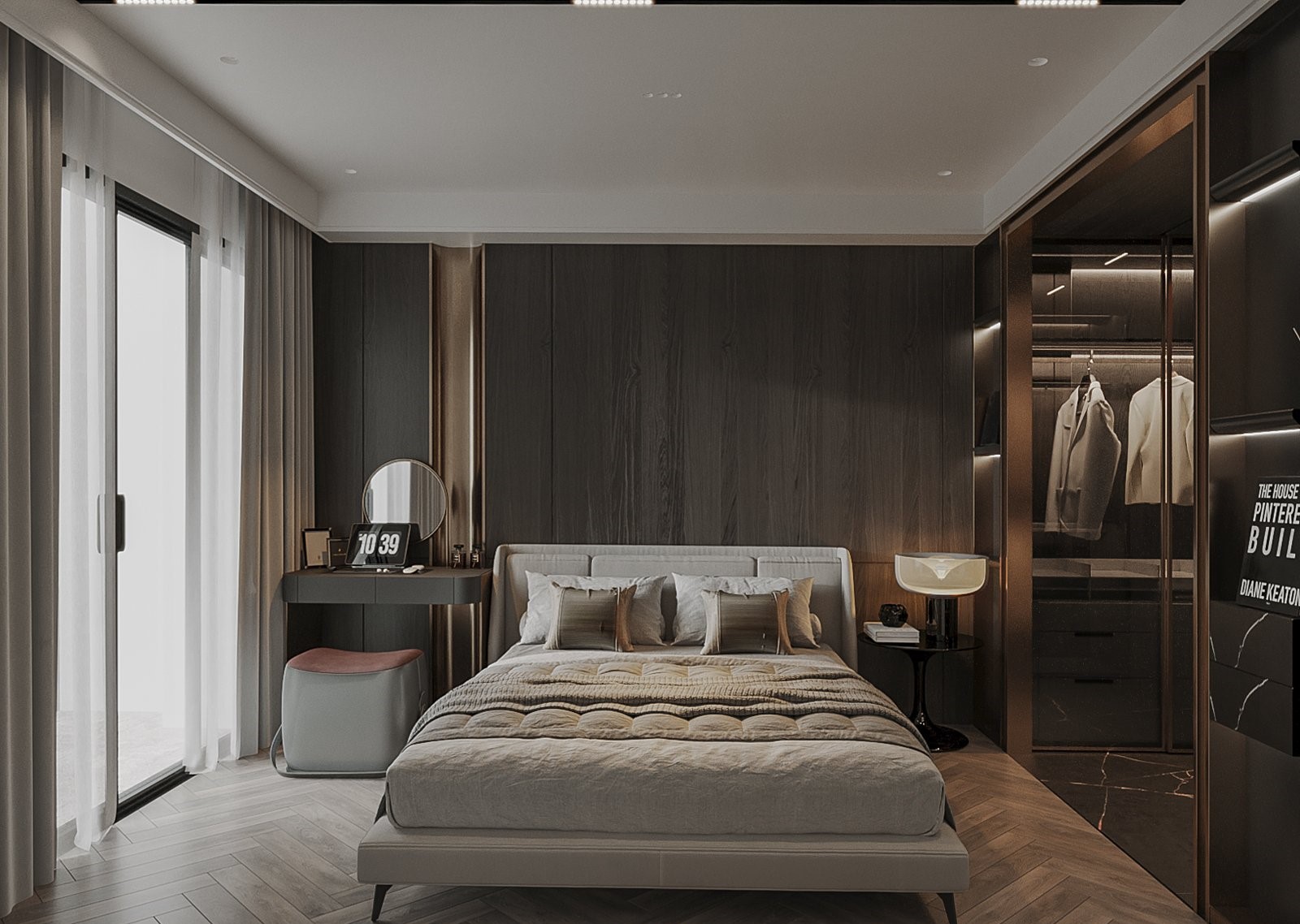 Thiết kế nội thất phòng ngủ phong cách Modern Luxury